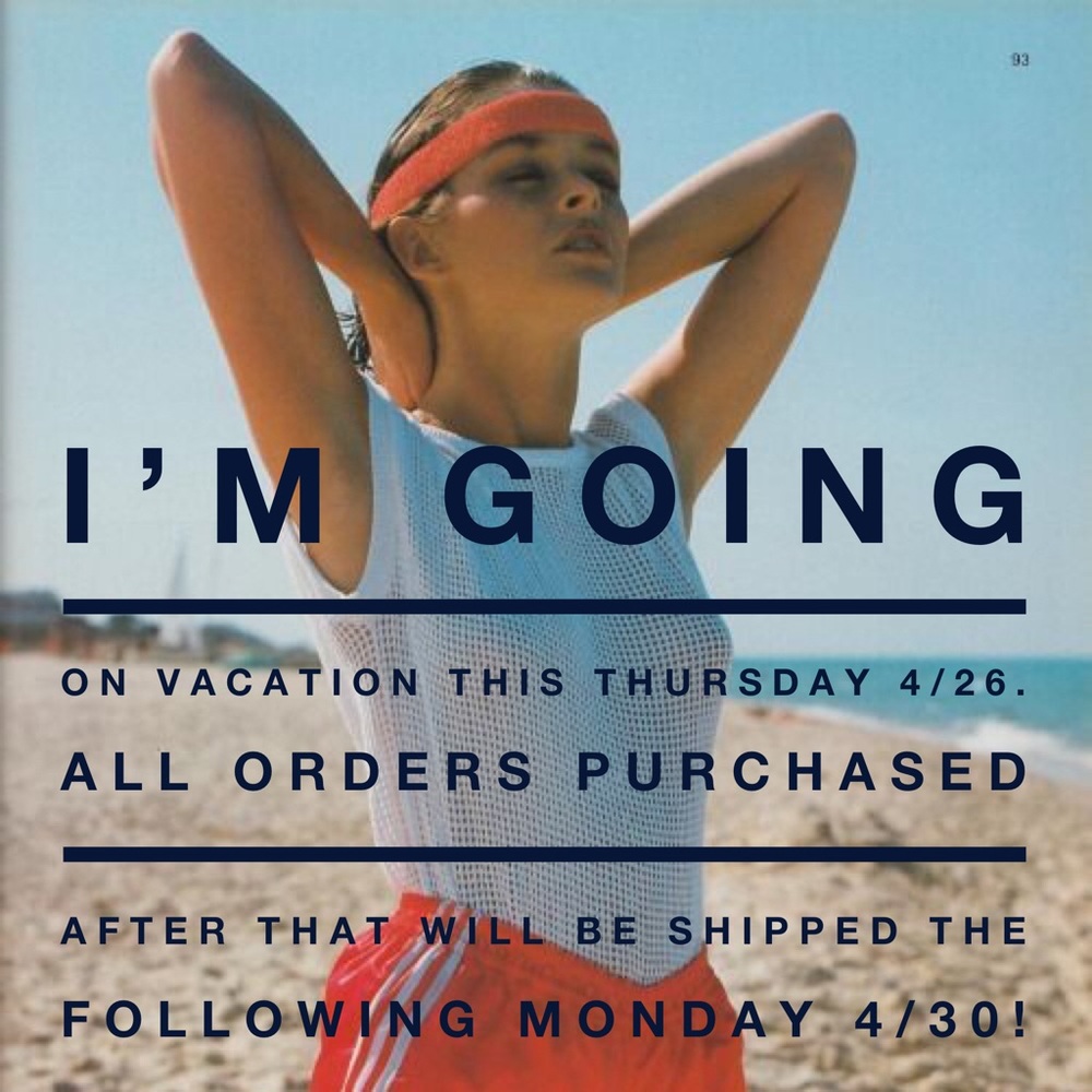 Going On Vacation But Shop Will Be Open!